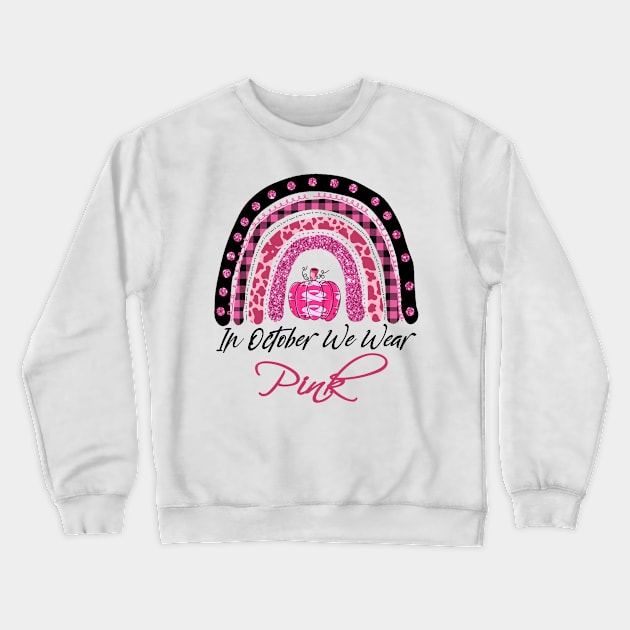 In October We Wear Pink Pumpkin Crewneck Sweatshirt by little.tunny